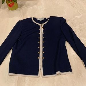 St. John Knit Navy Jacket-Used. Size 8